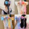 Faixa de cabelo infantil com laço de pérola super fada, rabo de cavalo, borla, fita, faixa de cabelo, faixa de cabelo feminina, grampo de cabelo de verão
