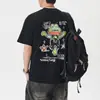 Camiseta Tendência Estilo Americano 2026 Bordada Lavagem Pesada Manga Curta para Homens, Verão Solta Gola Redonda Meia-Manga