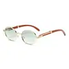 Nuevas Gafas de Sol Retro Imitación Madera para Hombres, Gafas de Sol Ovaladas para Mujeres, Tendencia Ins Moda Gafas de Sol a Prueba de Radiación Lote