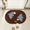 Alfombra de baño estilo Ins, alfombra de tierra de diatomeas, alfombra antideslizante para la entrada del baño, alfombra absorbente y de secado rápido para el inodoro, felpudo