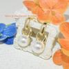 Brincos de pérola de moda personalizados para telefone, brincos de pérola compridos com temperamento, brincos de contas de concha, luz forte redonda, fornecimento ao vivo