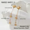 Conjunto de colar e brincos de estrela de oito pontas com franja cravejado de diamantes banhado a ouro em aço inoxidável transfronteiriço em ouro e prata, combinação longa de estilo de luxo leve