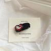 Nuevo retro gatito negro y rojo clip ovalado nicho caricatura japonesa clip para flequillo dulce genial lindo accesorios para el cabello de niña