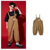Hip-hop hip-hop roupas da moda para meninos conjunto bonito hiphop suspensórios soltos para meninas verão crianças passarela roupas