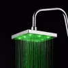 Chuveiro de teto LED com controle de temperatura e mudança de cor, quadrado para banheiro, rotação 360 graus, 8 polegadas, spray superior, direto da fábrica