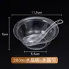 Tazón Desechable Tazón de Cristal de Aviación Cuchara Plástico Duro de Grado Alimenticio para el Hogar Tazón para Fondue Tazón para Sopa Tazón para Snacks Tazón para Salsas