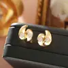 Brincos de Zircônia de Camada Dupla Estilo Minimalista de Metal Design de Nicho Personalidade da Moda Brincos Simples Novos Brincos Outono e Inverno para Mulheres