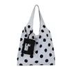 Bolso bandolera tejido de nicho vintage para mujer, bolso de hombro versátil de moda de lunares para el trabajo