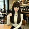 Peluca Completa Nueva de Fibra Sintética de Amazon con Cabello Largo, Liso, Ligero, Natural y Esponjoso, Venta al por Mayor del Fabricante en Stock