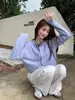 Cárdigan de cachemira con bordado de conejo de nicho coreano para mujer, suelto, adelgazante, manga larga, abrigo de lana, tejido, suéter, primavera, otoño