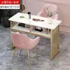 Mesa de manicure da moda em promoção, conjunto econômico de mesa e cadeira para salão de manicure, estação dupla de manicure de luxo leve estilo japonês