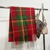 Outono e inverno Natal cachecol vermelho moda all-match ano novo festivo à prova de frio quente comprimento médio cachecol xadrez xale
