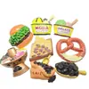 Nuevo juego de simulación de comida helado nudo de agua salada pan hamburguesa pastel resina gran comida de juego DIY hecho a mano imanes para refrigerador