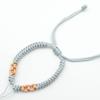 Pulsera de nudo de flor de durazno semiacabada tejida a mano pulsera diy cuerda de mano no tejida cuentas de transferencia portátiles hebilla de la paz joyería de plata