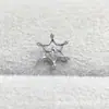 Pendientes Redondos de Aleación de Titanio Astmf-136 con Copo de Nieve de Zirconio G23 Titanio Rosca Interna Pendientes de Labio Piercing Joyería para Piercing Cabeza