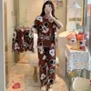 Pijama transfronteiriço de verão feminino conjunto de três peças de seda de leite desenho animado comércio exterior roupa de casa manga curta calça comprida estilo fofo