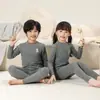 Ropa interior térmica para niños, Tops y pantalones térmicos de cachemir y seda para niñas, Conjuntos de pijama para niños mayores y adolescentes