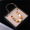 Cadena de Suéter de Perlas Europeas y Americanas Colgante de Ropa Collar Decorativo Exagerado para Camiseta Blanca Accesorios Versátiles de Nicho para Mujer