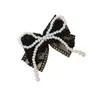 Pinza para el pelo con lazo de perlas y encaje estilo coreano para niñas, pinza lateral Lolita, pinza superior de princesa, pinza para la parte trasera de la cabeza, accesorio para el cabello para niños