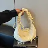2026 Nova Bolsa de Ombro Único Plissada Estilo Ballet Feminina Doce Menina Nuvem Bolsa de Axila Design de Nicho