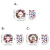 Pegatinas de Vidrio con Mariposas Florales Rojas, Azules y Blancas para el Día de la Independencia Americana, Pegatinas Estáticas para Ventana sin Adhesivo, Pegatinas Decorativas para Ambiente Festivo