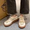 Nuevos Zapatos de Malla Nicho Estilo Mori Primavera y Verano Transpirables Huecos Algodón y Lino Sandalias Apiladas Zapatos Artísticos de Estudiante para Mujer Suela Gruesa