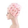 Amazon Gorro de Baño Impreso de Doble Capa Forro de Satén Ajuste con Alambre de Acero Gorro de Maquillaje Gorro de Lavado Gorro de Protección para el Cabello JDY-529