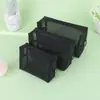 Bolsa de maquillaje de malla de nailon, bolsa de almacenamiento portátil de gran capacidad para viajes, organizador de artículos de tocador multifuncional con cremallera