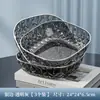 Plato de Fruta de Plástico con Borde Dorado y Diseño de Diamantes para Uso Doméstico, Plato de Bocadillos Multicolor para Sala de Estar, Hotel, Restaurante y Exhibición en Puesto
