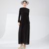 Vestido Único y Chic de Fondo Alto Falda Plisada Larga Miyake para Otoño para Mujer Sensación de Fondo Alto