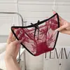 Rosa Nocturna Campana~Nuevas bragas sexys de encaje estilo francés para mujer, con un diseño puro y seductor, con entrepierna hueca, transpirable y de algodón puro, y un corte triangular
