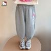 Calça de Moletom Infantil Feminina Outono e Inverno Nova Colaboração Melody Ip Desenho Animado Tendência 2025 Roupas Infantis