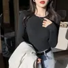 Capa base otoño invierno nuevo top de cuello redondo ropa interior suéter de punto para mujer delgado de manga larga suéter elegante