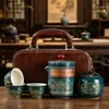 Tendencia Nacional Set de Té de Viaje Portátil Taza Kuaike Encanto Antiguo Una Olla Tres Tazas Lata de Té Tetera para Infusionar Regalo de Negocio