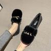 Zapatos Peludos Estilo Nuevo 2026 para Mujer, Mocasines de Invierno para Exteriores, Zapatos de Felpa y Algodón, Zapatos Planos sin Cordones, Zapatos para Mujer Talla Grande