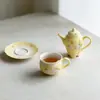 Mo Ji Moranguinho Caneca e Pires de Cerâmica Pintados à Mão Fresco e Leve Luxo Casa Escritório Recepção Exquisita Xícara de Chá Xícara
