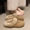 Pantuflas peludas Birkenstock para mujer, estilo coreano, nuevo modelo otoño e invierno 2026, sin cordones, forradas de felpa, cálidas, de punta cerrada, tipo mule