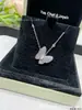 Collar Mariposa Marquise Van Cleef Gama Alta V-Gold con Nácar Blanco y Turquesa, Collar de Clavícula con Baño de Oro de 18K