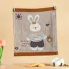 Toalha Quadrada de Algodão Puro Gaze Jacquard de Quatro Camadas Desenho Animado, Toalha de Rosto Macia Absorvente de Suor para Bebês de Creche