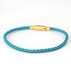 Pulseira de Cordão de Couro de Aço Inoxidável 3,0mm Fivela Resistente ao Desgaste Cordão de Couro Pendurado Fecho de Pressão Usável Ouro Duro Miçangas Cordão de Mão