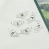 Versión Coreana Sencilla Moderna DIY Aleación Color Duradero Serie Diamante de Punto 26 Letras Alas Blanco Kuv Joyería Pequeña Accesorios DIY