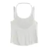 Blusa Simples de Rua Sexy para Garota Quente, Costas Nuas, Levemente Transparente, Cobre o Corpo, Cor Sólida de Celebridade da Internet, Yoga, Costas Bonitas, Colete Solto