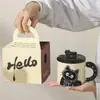 Taza de Cerámica de Gato Lindo, Regalo Práctico para Mejor Amigo, Taza para Beber en Casa, Taza de Café para Oficina