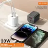 Cargador de Pared para Teléfono Móvil de Doble Puerto USB+Tipo-C Transfronterizo Nuevo, Estándares Europeos y Americanos, Cargador de Carga Rápida Multi-Protocolo de 33W