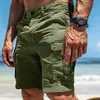 Pantalones Cortos de Trabajo Multibolsillos Estilo Europeo y Americano Transfronterizos para Hombre, Nuevos Shorts Casuales de Playa Verano 2025