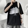 Camiseta de manga corta de verano para hombre, diseño holgado de cuello redondo con estampado de oso, camiseta de media manga de marca de moda de estilo Hong Kong de talla grande