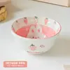 Tazón Ins de Aspecto Elevado Vajilla Creativa Espesado Anti-quemaduras Bol de Arroz Bol de Postre Dibujos Animados Lindo Popular Combinación de Tazones