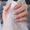 Caixa de Unhas Postiças Ballet Curvas Manicure Unhas Postiças Revestidas com Óleo Peças de Unha Acabadas de Cabeça Chata Top Coat UV Peças de Unha Usáveis Ultra-Finas