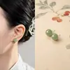 Pendientes de Plata de Ley S925 de Cuerpo Entero con Cristal de Ágata Natural, Modernos, Sencillos, Lujo Ligero, Versátiles Pendientes de Cuentas de Colores al por Mayor