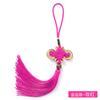 Vermelho Tamanho pequeno borda dourada Nó Chinês Pingentes de franja com contas diy cordão trançado à mão ornamentos carro celular pingente